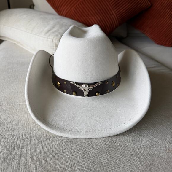 NEW SANSTHS Black Western Cowboy Hat Wide Brim Felt Suede Rodeo Party Costume main image 10